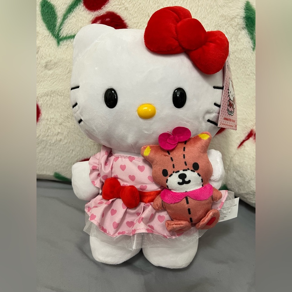 Hello Kitty Valentine’s Day Animated Plush with Chumi Bear 💝 💕